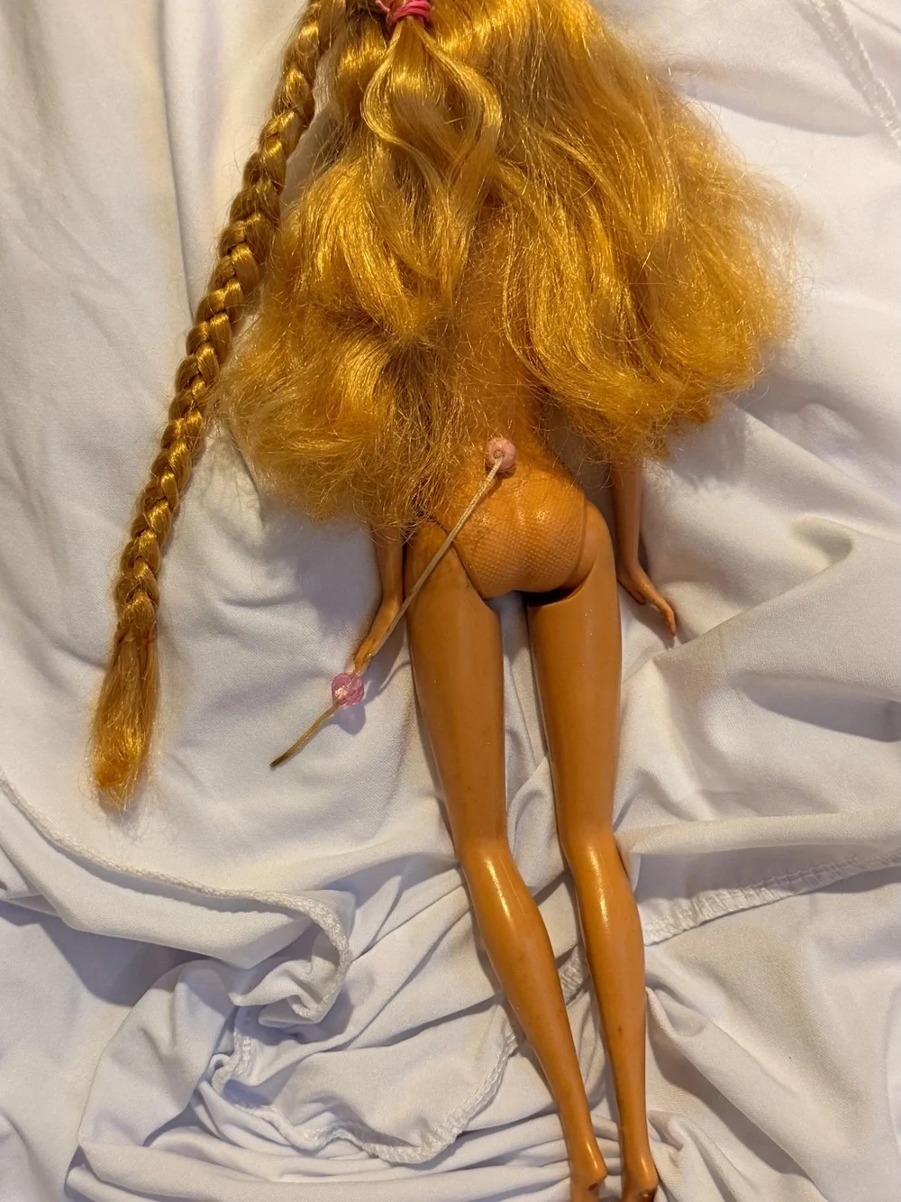 Vintage 90s Mattel Barbie Doll with Hair Play Pull-String Mechanism & Molded